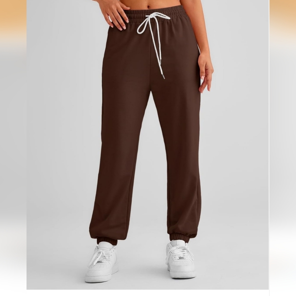 🤎NWT Automet Cinch Bottom Sweatpants Athletic Lounge Joggers w/Pockets Brown SM - Picture 5 of 5